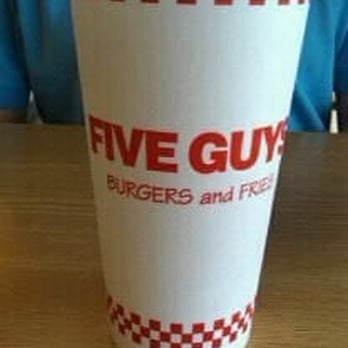 Five Guys - a paper cup with a straw in it - Burgers Near Me - Mt. Airy, Maryland