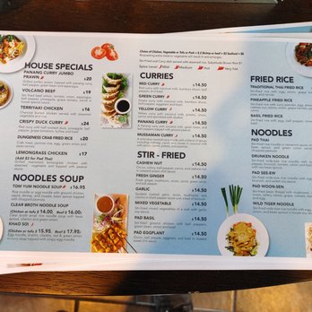 Wild Tiger Thai - the menu - Thai Near Me - Vancouver, Washington