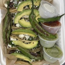 Tacos El Bueno - Added avocados and grilled serranos