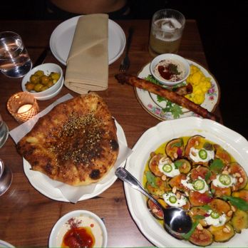 Carmel - Fig Carpaccio, Bread, Mushroom Cigar, Olives - Mediterranean Near Me - Los Angeles, California Carmel - Fig Carpaccio, Bread, Mushroom Cigar, Olives - Mediterranean Near Me - Los Angeles, California