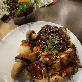 SanSai Japanese Grill - Steak w/ Chicken Plate. You get 2 salad options or veggie skewers - Japanese Near Me - Burbank, California SanSai Japanese Grill - Steak w/ Chicken Plate. You get 2 salad options or veggie skewers - Japanese Near Me - Burbank, California