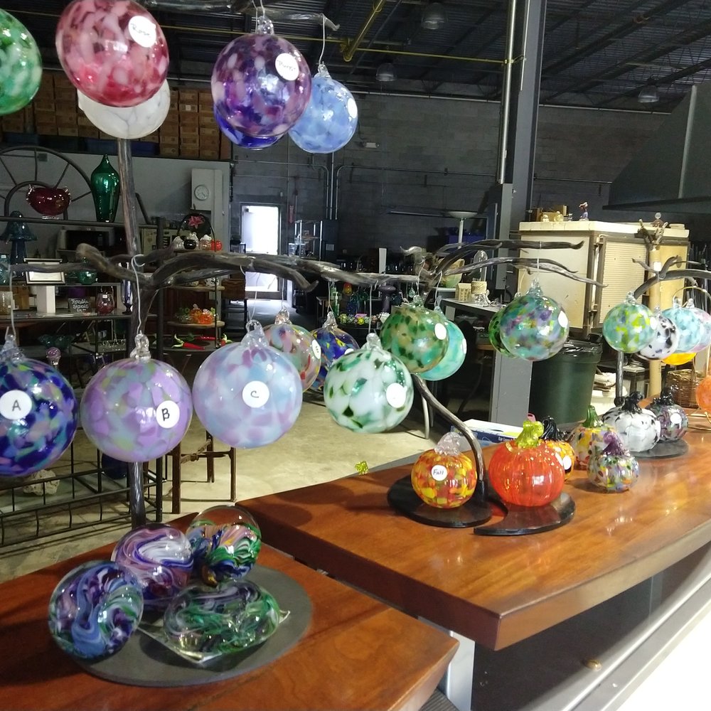 Hands-On Glass Studio - The display to pick your colors for when you make a paperweight, ornament, or pumpkin with Rodi. - Glass Blowing Near Me - Corning, New York