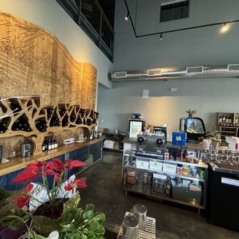 Village 360 - Decor of wine in the cafe bar area - Wine Tasting Room Near Me - Fairfield, California