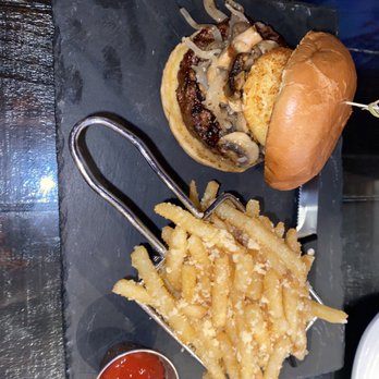 Tapas & Beers - Mushroom burger and Truffle Fries - French Near Me - San Diego, California Tapas & Beers - Mushroom burger and Truffle Fries - French Near Me - San Diego, California