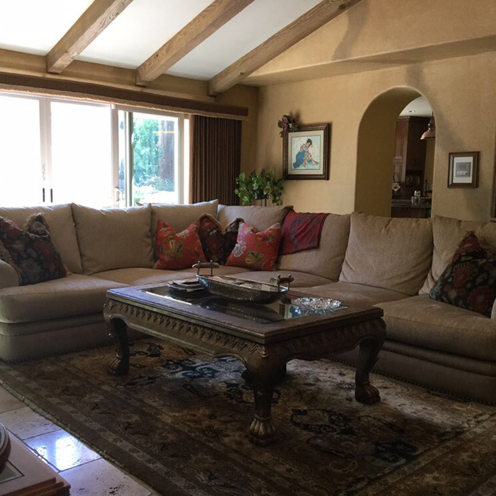 Photos of my large sectional after Mr Tran reupholstered it. Beautiful!