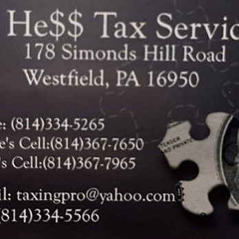 Hess Tax Services - Tax Services Near Me - Westfield, Pennsylvania Hess Tax Services - Tax Services Near Me - Westfield, Pennsylvania