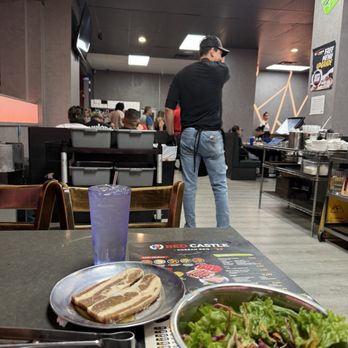 Red Castle - Employee spitting in the buss cart trash! - Korean Near Me - Rialto, California