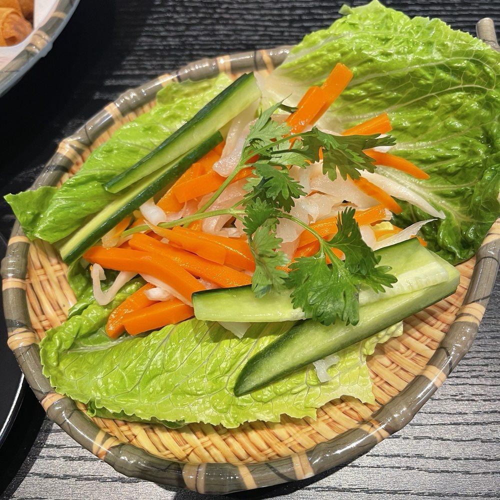 Chieu Kitchen - Extra side of lettuce and veggies to wrap egg rolls. - Vietnamese Near Me - Escondido, California