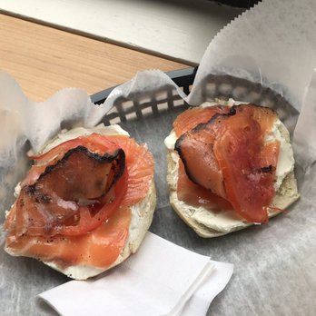 Bagels and Cream - Plain bagel with plain cream cheese, regular lox and a little bit of pastrami lox. - Bagels Near Me - Bronx, New York Bagels and Cream - Plain bagel with plain cream cheese, regular lox and a little bit of pastrami lox. - Bagels Near Me - Bronx, New York