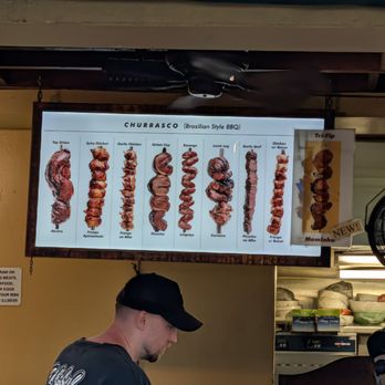 Pampas Grill - Sign with a list of meat choices - Brazilian Near Me - Los Angeles, California Pampas Grill - Sign with a list of meat choices - Brazilian Near Me - Los Angeles, California