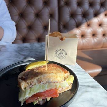 Broken Spirits Distillery - P.L.T.A. (photo only shows half the sandwich) + includes chips - Distilleries Near Me - Long Beach, California Broken Spirits Distillery - P.L.T.A. (photo only shows half the sandwich) + includes chips - Distilleries Near Me - Long Beach, California