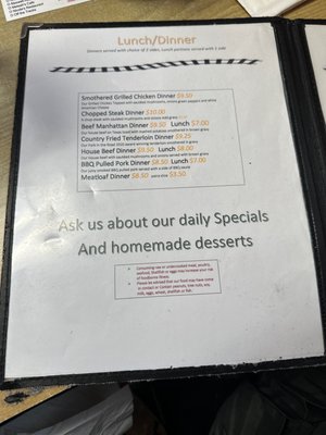 Menu photo 2 Union Station Cafe Dugger, IN