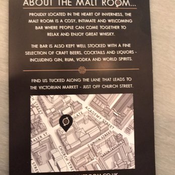 The Malt Room - Tucked away but worth finding, The Malt Room is my new favorites bar. - Wine Bars Near Me - Inverness, HLD The Malt Room - Tucked away but worth finding, The Malt Room is my new favorites bar. - Wine Bars Near Me - Inverness, HLD