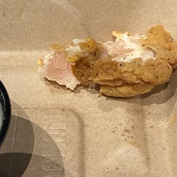 Raw chicken strip