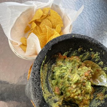 Los Abuelos - Guac and chips- forgot to get a pic before it was half eaten! - Mexican Near Me - Ossining, New York