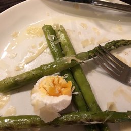 Poached egg on asparagus cold and hard-cooked. Not much to this starter, seems like it should be a side for a main.
