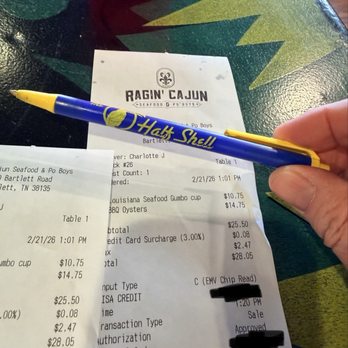 Ragin' Cajun - This is funny to me. That's another local restaurant's pen my server gave me to sigh the bill with. - Cajun/Creole Near Me - Bartlett, Tennessee Ragin' Cajun - This is funny to me. That's another local restaurant's pen my server gave me to sigh the bill with. - Cajun/Creole Near Me - Bartlett, Tennessee