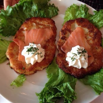 Cafe Polonia - Smoked salmon potato pancakes - Polish Near Me - Boston, Massachusetts Cafe Polonia - Smoked salmon potato pancakes - Polish Near Me - Boston, Massachusetts