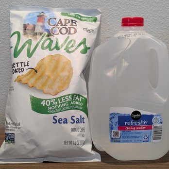 Albertsons - Bag of Cape Cod potato chips $3.99; 2 one gallon bottles of spring water for $3 plus 20 cents CRV - Grocery Near Me - Buellton, California Albertsons - Bag of Cape Cod potato chips $3.99; 2 one gallon bottles of spring water for $3 plus 20 cents CRV - Grocery Near Me - Buellton, California