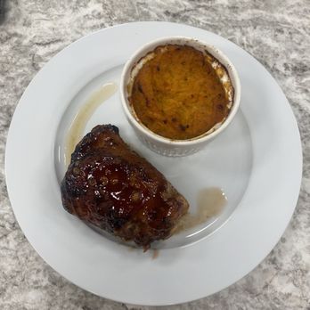 Kitchen Social - The final product strawberry cabernet barbecue chicken & port wine twice baked sweet potato - Cooking Schools Near Me - Naples, Florida
