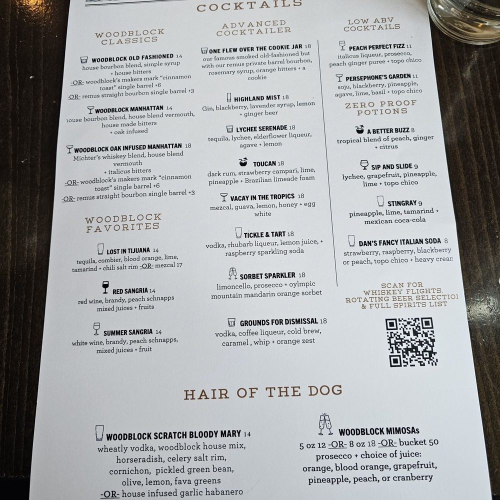 Woodblock - Cocktail menu - Cocktail Bars Near Me - Redmond, Washington Woodblock - Cocktail menu - Cocktail Bars Near Me - Redmond, Washington