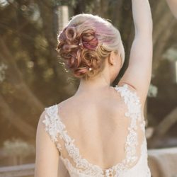 My "bouquet of roses" wedding hair. Thank you Brenda!