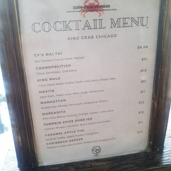 King Crab House - Cocktail menu - Seafood Near Me - Chicago, Illinois