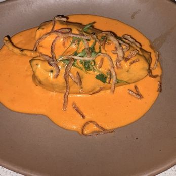 Mercadito - Chile Relleno stuffed with lobster , shrimp , and roasted corn - chihuahua and Oaxaca cheese - Mexican Near Me - Chicago, Illinois