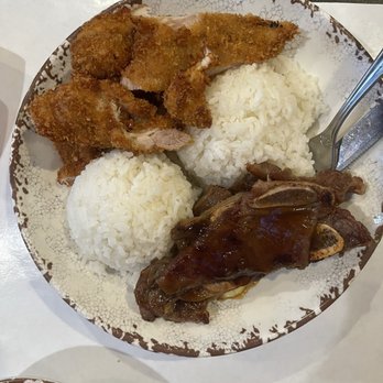 Hang Ten Boiler - Half Katsu Chicken Half Kalbi Short Ribs all White Rice - Cajun/Creole Near Me - Alameda, California