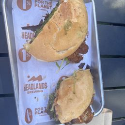 Half eaten chicken sandwich Half eaten chicken sandwich