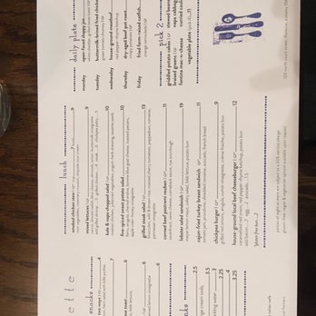 Odette - Menu March 2018 - Bars Near Me - Florence, Alabama