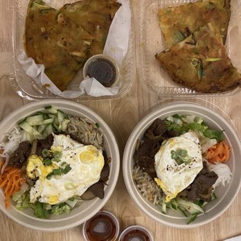 Manna Dosirak - Steak Bulgogi Bibimbap and Haemul Pajeon (Korean Seafood Pancake) - Korean Near Me - Washington, DC, District of Columbia