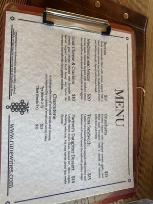 Menu photo 1 Rune Wines Sonoita, AZ Menu photo 1 Rune Wines Sonoita, AZ