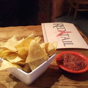 Red Tail Bar & Grill - Complimentary chips and salsa, menu. - New American Near Me - Worley, Idaho