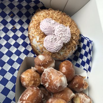 DG Doughnuts - Toasted coconut blueberry filled donut with Mickey decor & glazed donut holes - Bakeries Near Me - Ocoee, Florida DG Doughnuts - Toasted coconut blueberry filled donut with Mickey decor & glazed donut holes - Bakeries Near Me - Ocoee, Florida