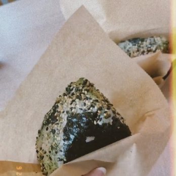 Rice Ball - you can't tell but it's the Grilled Salmon Rice Ball. I also got the shrimp rice ball and miso soup (not in picture) - Japanese Near Me - Austin, Texas Rice Ball - you can't tell but it's the Grilled Salmon Rice Ball. I also got the shrimp rice ball and miso soup (not in picture) - Japanese Near Me - Austin, Texas