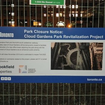 Cloud Gardens - The park is closed for renovations/revitalization from November 2018 to Fall 2022 (estimated). - Parks Near Me - Toronto, Ontario Cloud Gardens - The park is closed for renovations/revitalization from November 2018 to Fall 2022 (estimated). - Parks Near Me - Toronto, Ontario