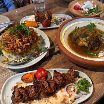 Delbar Middle Eastern - The spread! Chenjeh, lamb neck, lamb loin - Persian/Iranian Near Me - Atlanta, Georgia Delbar Middle Eastern - The spread! Chenjeh, lamb neck, lamb loin - Persian/Iranian Near Me - Atlanta, Georgia