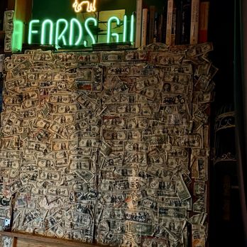Service Bar - Interesting money wall near the bar - Cocktail Bars Near Me - Washington, DC, District of Columbia