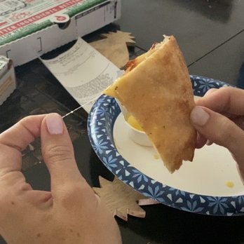 Papa Johns Pizza - Screenshot from the video my husband took of the piece I was pulling out of my cheese garlic bread. - Pizza Near Me - Arvada, Colorado