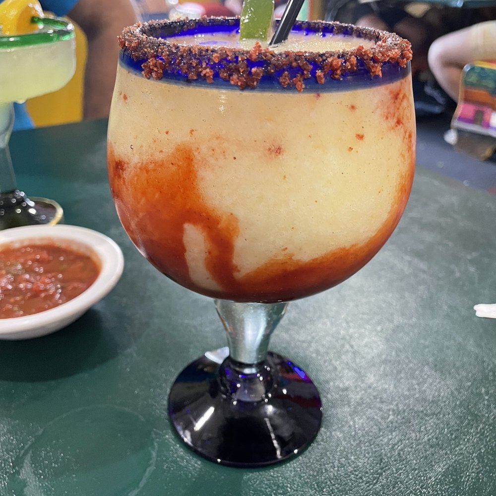 Jose's Cantina - mango, lime juice, tequila, grand marnier & that amazing special seasoning on the rim (it's on the bottom left corner of the drink menu) - Mexican Near Me - St. Ignace, Michigan Jose's Cantina - mango, lime juice, tequila, grand marnier & that amazing special seasoning on the rim (it's on the bottom left corner of the drink menu) - Mexican Near Me - St. Ignace, Michigan