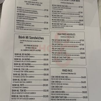 Pho 95 - Menu - Vietnamese Near Me - Henderson, Nevada