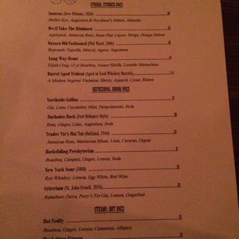 Brix & Rye - Drinks menu - Cocktail Bars Near Me - Greenport, New York