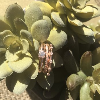 Hani Jewelry - 14k Rose Gold stacking rings with diamonds. - Jewelry Near Me - Los Angeles, California Hani Jewelry - 14k Rose Gold stacking rings with diamonds. - Jewelry Near Me - Los Angeles, California