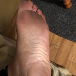 Bottom of feet after walking in the floors.