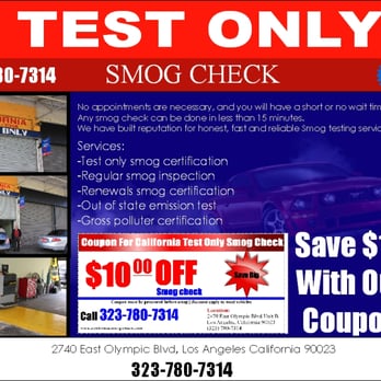 California Test Only Smog Check - Free Los Angeles Smog Check Coupon - Smog Check Stations Near Me - Los Angeles, California California Test Only Smog Check - Free Los Angeles Smog Check Coupon - Smog Check Stations Near Me - Los Angeles, California