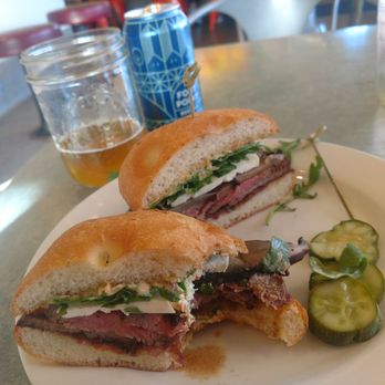 Side Street Kitchen - Tri-tip steak sandwich with Portobello and arugula. Off the charts good. - Sandwiches Near Me - Point Reyes Station, California Side Street Kitchen - Tri-tip steak sandwich with Portobello and arugula. Off the charts good. - Sandwiches Near Me - Point Reyes Station, California