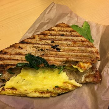 CoHo Cafe - This is how haphazardly the cashier put the sandwich on the grill. - Cafes Near Me - Stanford, California