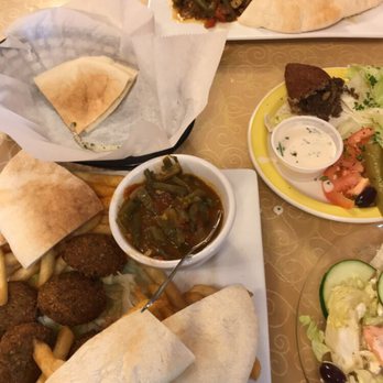 Al Basha - Falafel dinner in front. Chicken shawarma dinner in back. Yum! - Middle Eastern Near Me - Fishers, Indiana Al Basha - Falafel dinner in front. Chicken shawarma dinner in back. Yum! - Middle Eastern Near Me - Fishers, Indiana