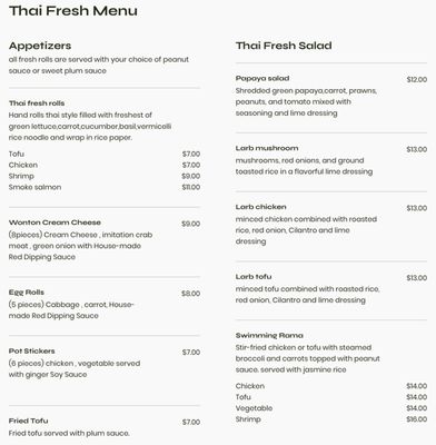 Menu photo 1 Thai Fresh Togo Seattle, WA